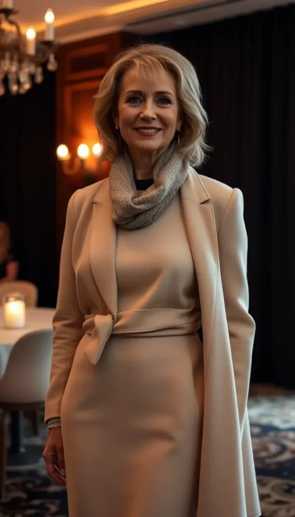 Balanced winter formal outfit with confident silhouette