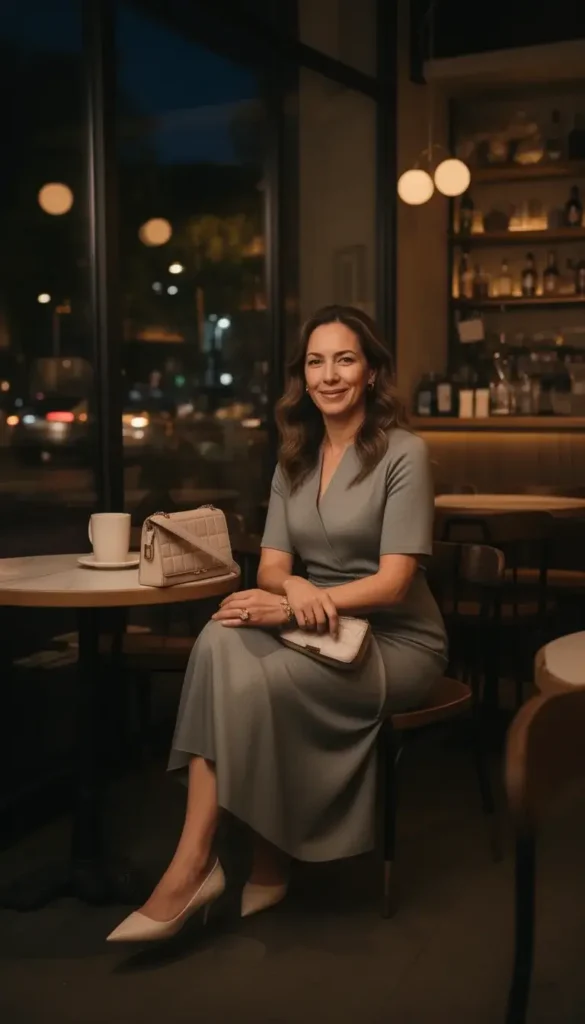 Woman over 30 wearing flats for a stylish night out